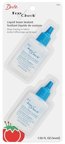 Dritz Fray Check Liquid Seam Sealant 2-Pack – Permanent Clear Fabric Edge Protector to Prevent Fraying and Secure Thread Ends – 0.75 oz Bottles